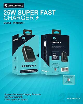 WALL CHARGER GADPRO PROTON 7 25W (C-C CABLE)