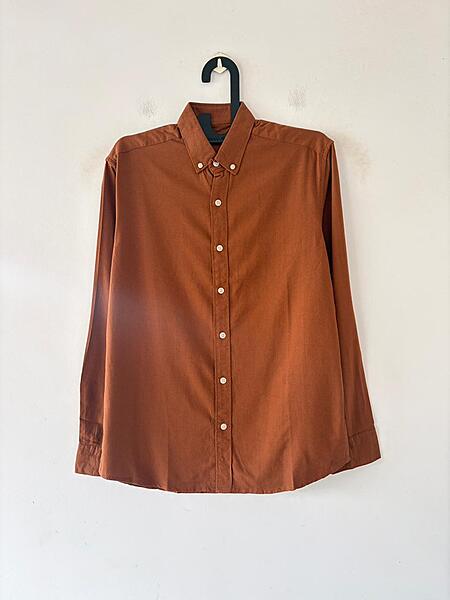 Burnt clay linen shirt