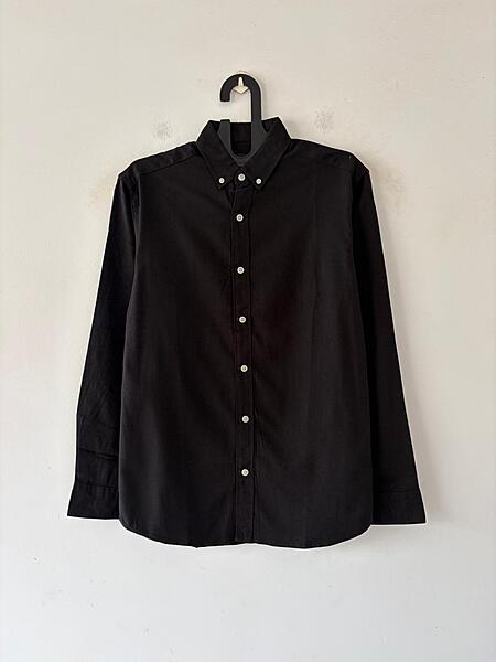 Pure black linen shirt