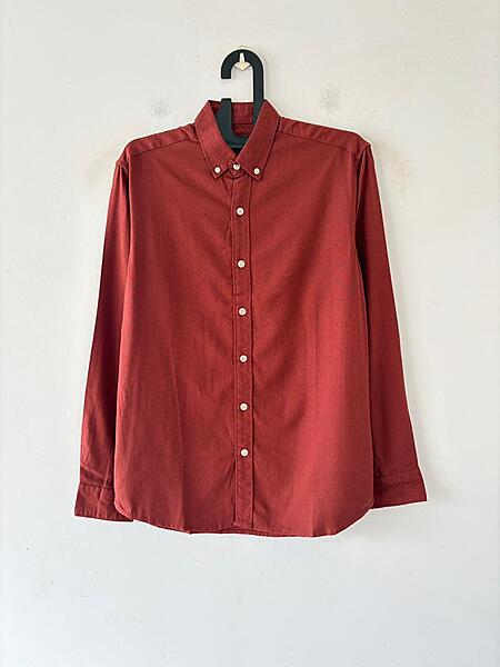 Brick ember linen shirt