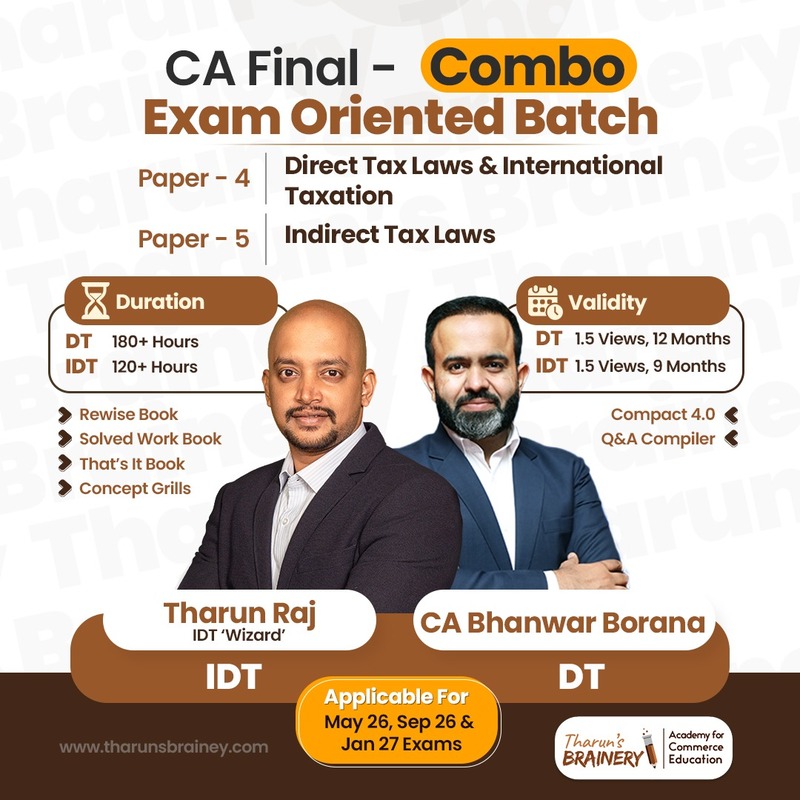 CA Final DT & IDT Exam Oriented Batch Combo