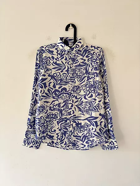 Purple bloom printed shirt