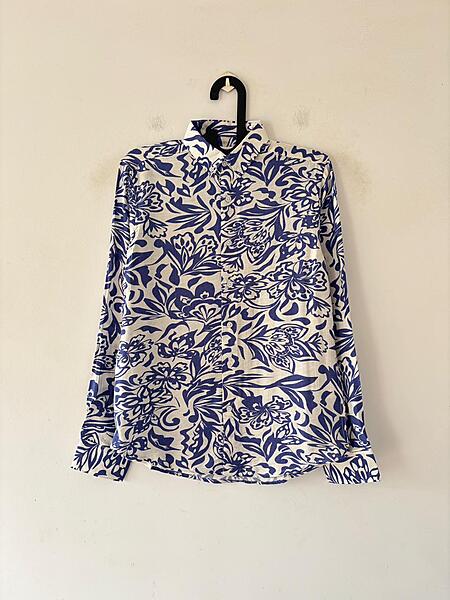 Purple bloom printed shirt