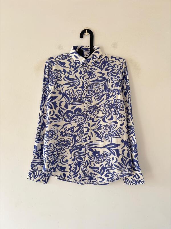 Purple bloom printed shirt