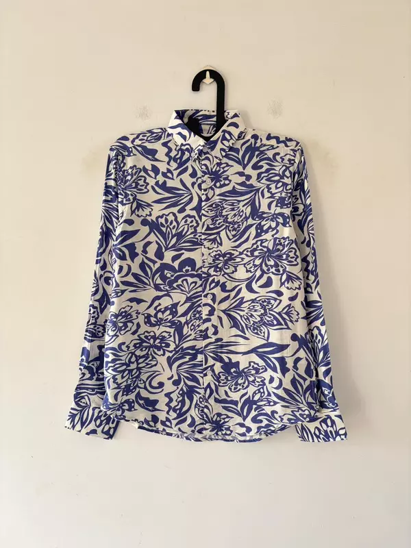 Purple bloom printed shirt
