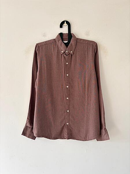 Wood brown linen shirt