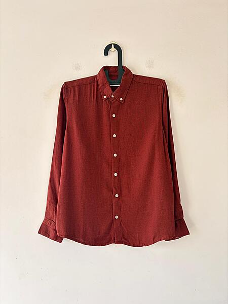 Rust garnet linen shirt