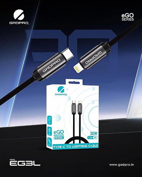 CABLE GADPRO EGO SERIES TYPE-C TO LIGHTNING  EG3L