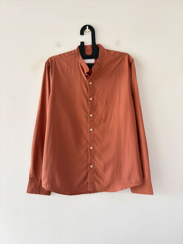 Burnt orange linen mandarin