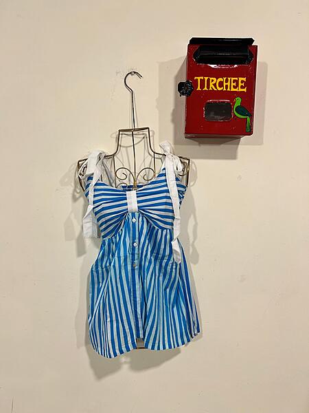 Yasmin's Tube Top - Scrunch & band + Button down - Blue & White Stripes