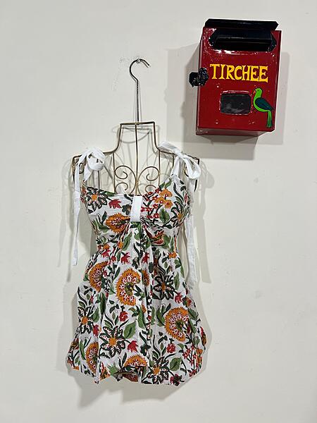 Yasmin's Tube Top - Scrunch & band + Button down - White & Flowers