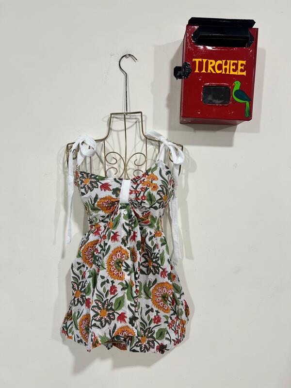 Yasmin's Tube Top - Scrunch & band + Button down - White & Flowers