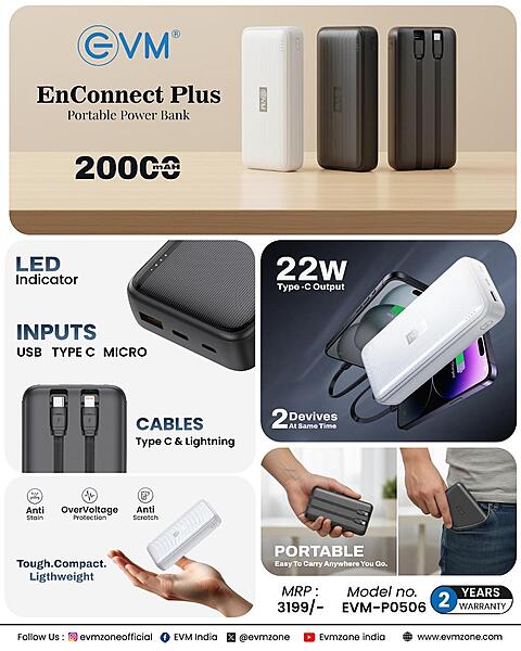 POWER BANK EVM 20000MAH 22.5W ENCONNECT PLUS (P0506)