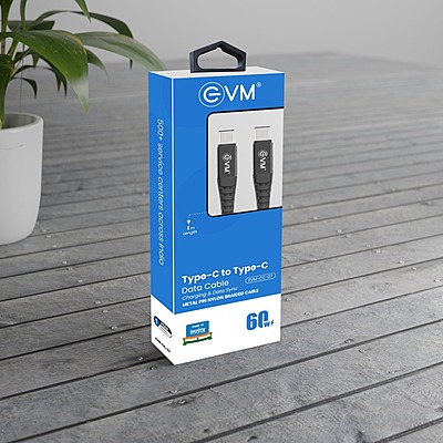CABLE EVM TYPE-C TO TYPE-C NYLON BRIADED 60W CC-07