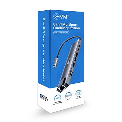 DOCKING STATION EVM 8 IN 1 TYPE C MULTI PORT