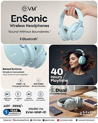 WIRELESS HEADPHONE EVM WHF-01 BLUE
