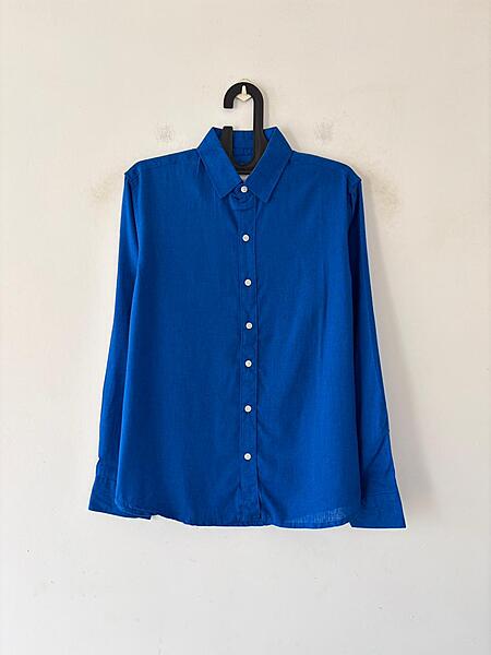 Royal blue linen shirt