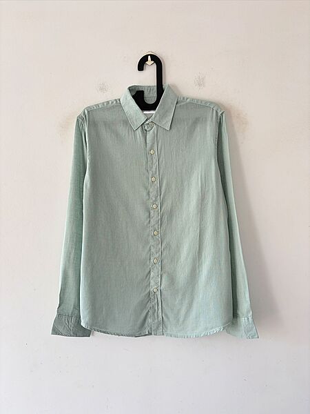 Seafoam mist linen shirt