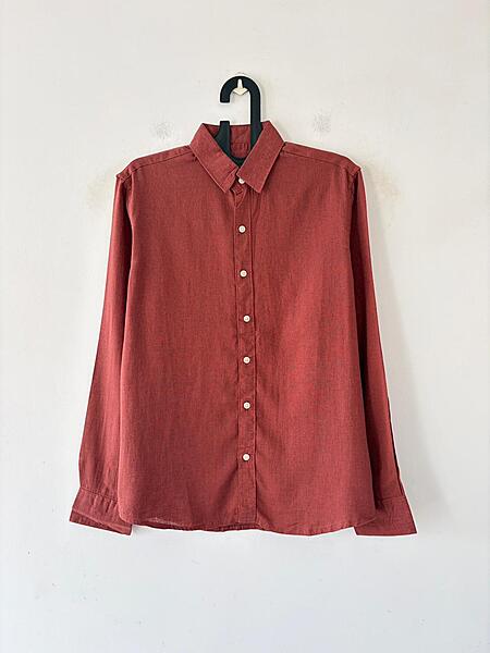 Burnt terracotta linen shirt