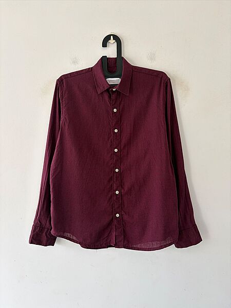Wine plum linen shirt