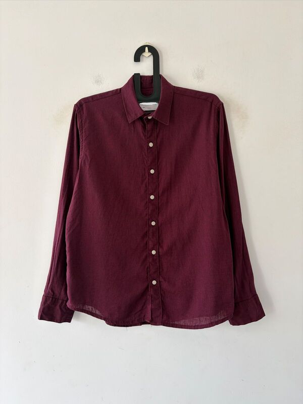 Wine plum linen shirt