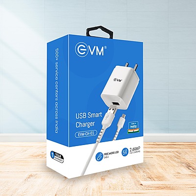 WALL CHARGER EVM 2.4A WITH MICRO USB CH-01 WALL CHARGER EVM 2.4A WITH MICRO USB CH-01
