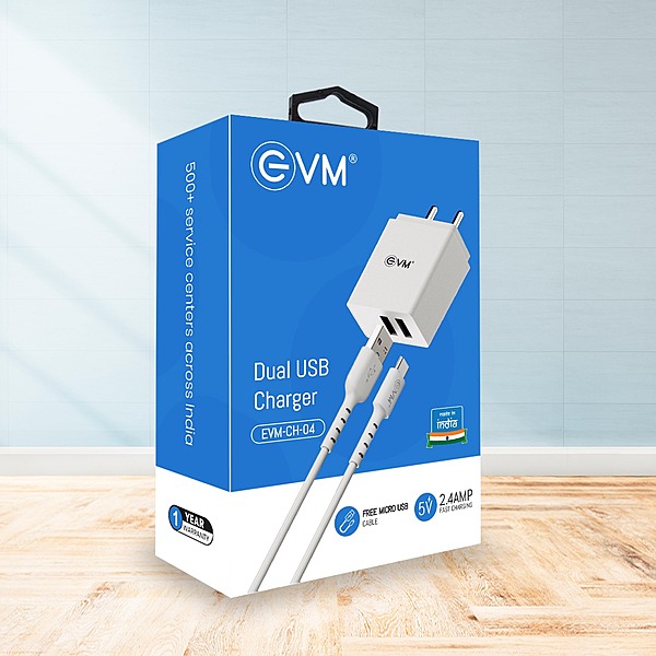 WALL CHARGER EVM DUAL USB WITH TYPE-C CH-04