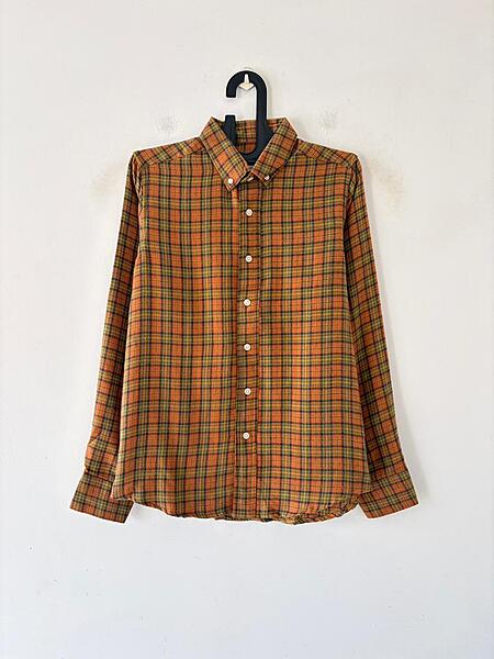 Rust & olive flannels