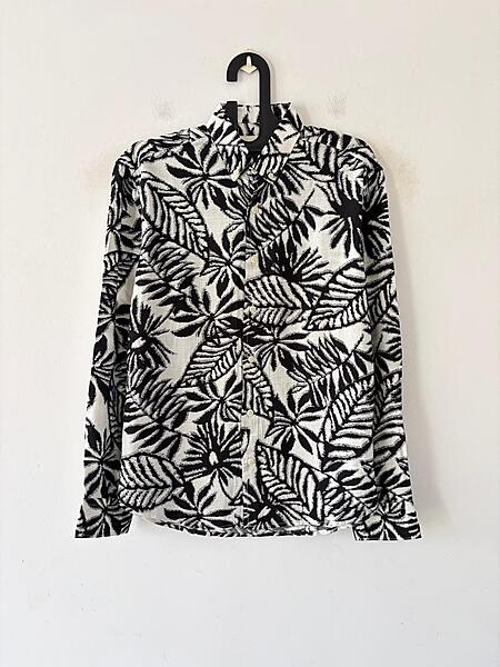 Black palm printed shirt