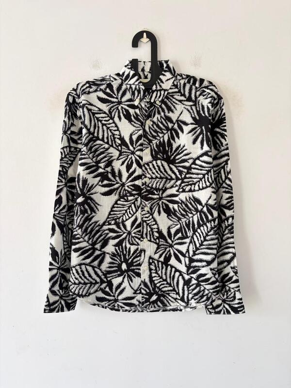 Black palm printed shirt