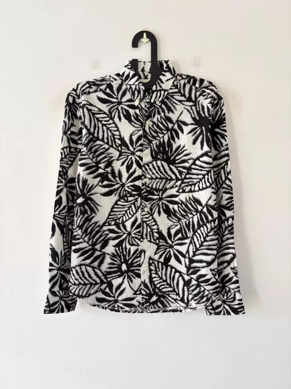 Black palm printed shirt