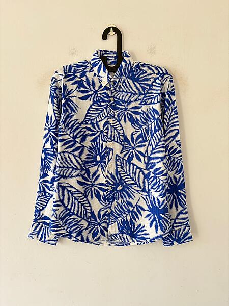 Azure palm printed shirt