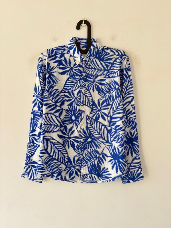 Azure palm printed shirt