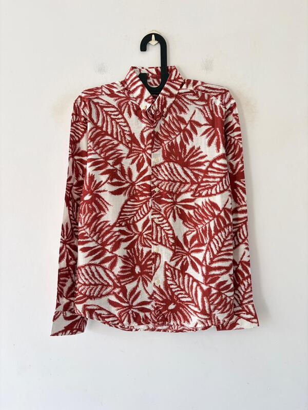 Rustwood palm printed shirt