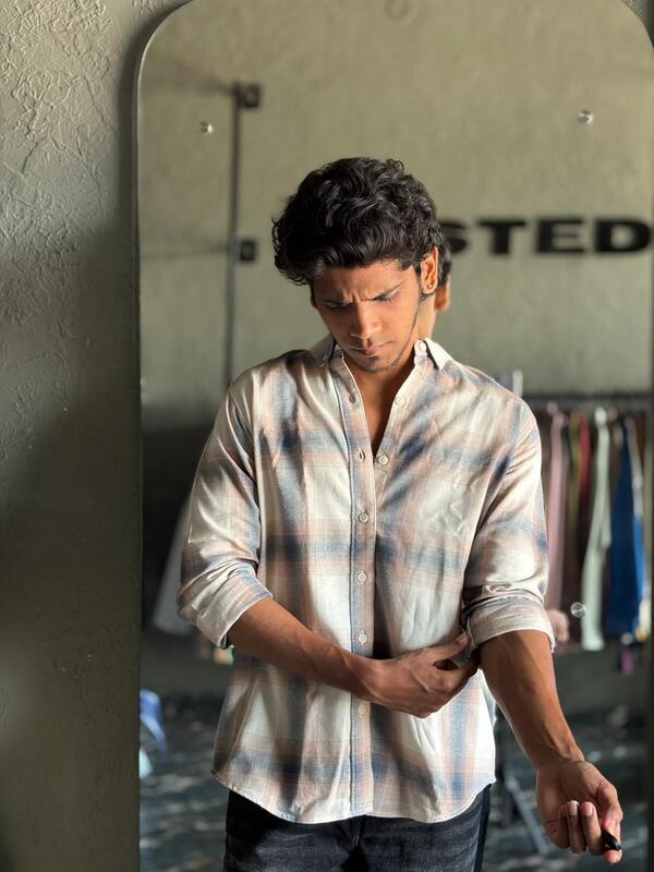 Slate & beige flannels