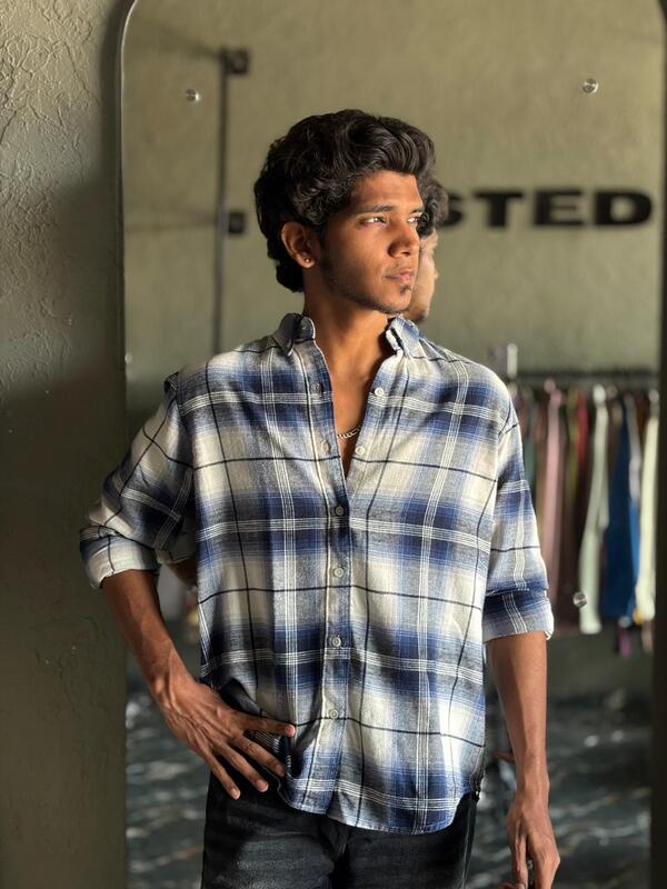 Midnight blue & cream flannels