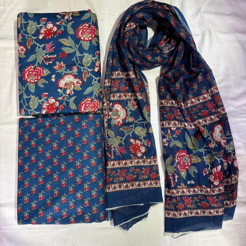 Navy Blue floral printed set