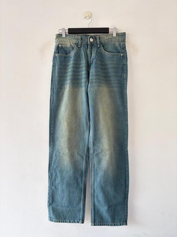 Vintage teal straight fit