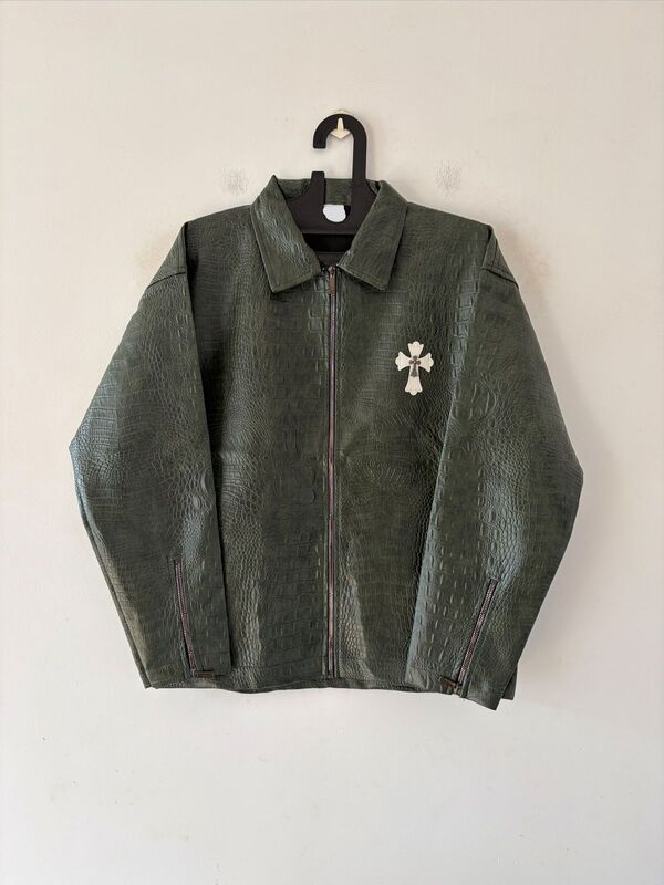 Verdant obsidian croc jacket