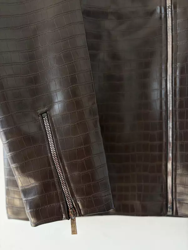 Espresso noir croc jacket
