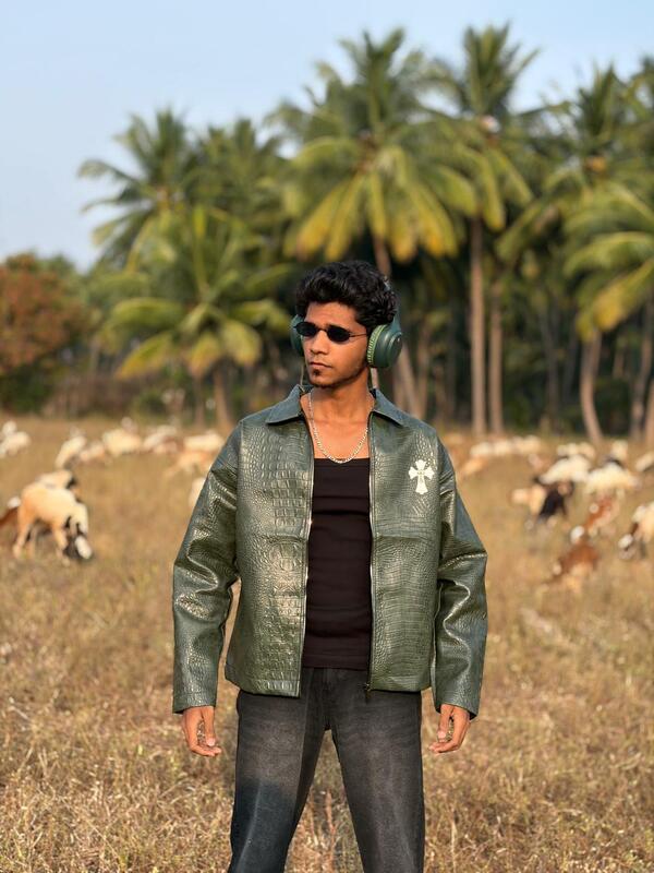 Verdant obsidian croc jacket