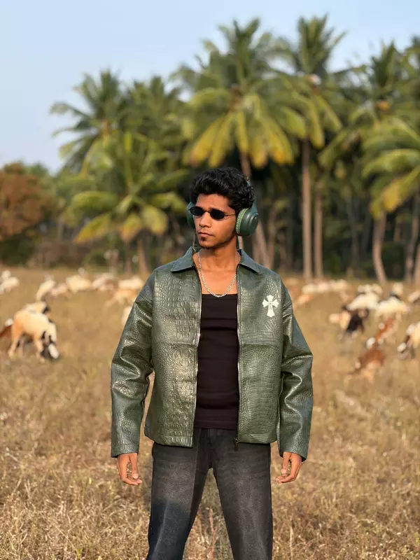 Verdant obsidian croc jacket