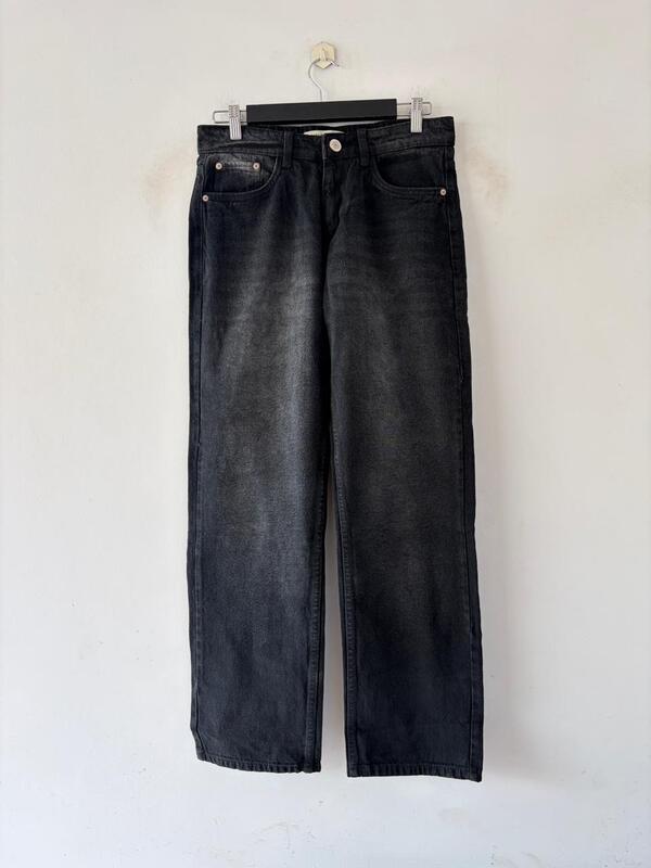 Charcoal black straight fit