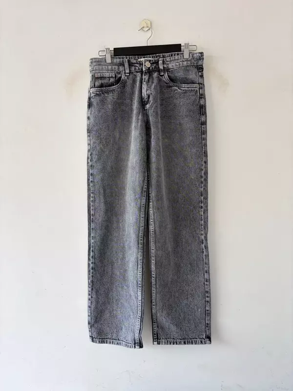 Silver grey straight fit