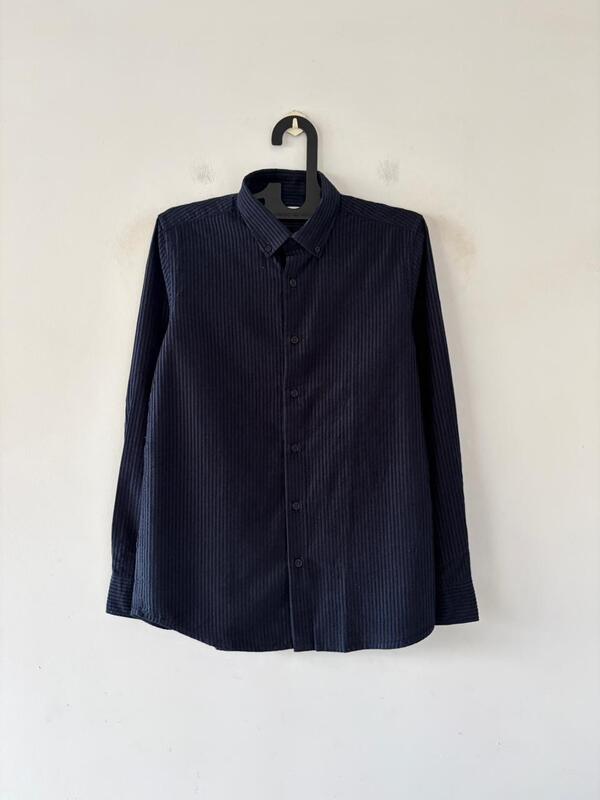Navy blue velvet shirt