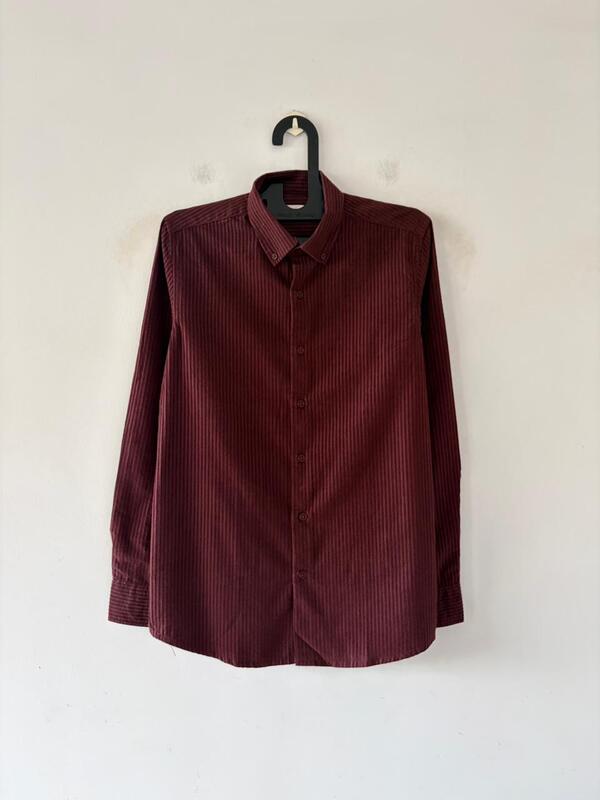 Royal wine velvet shirt