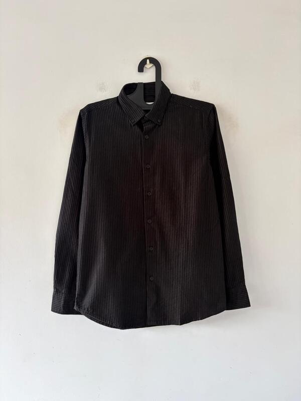 Obsidian black velvet shirt