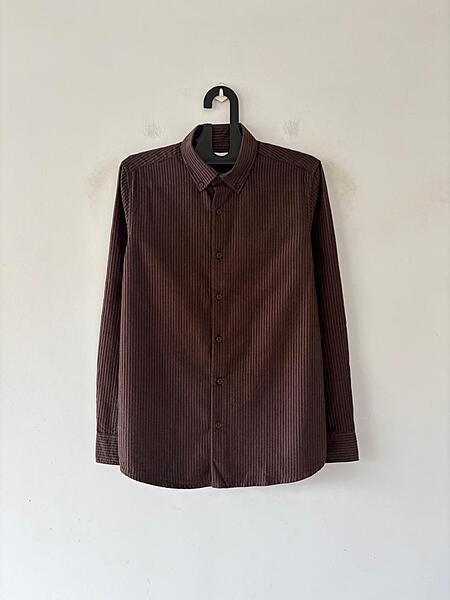 Dark chocolate velvet shirt