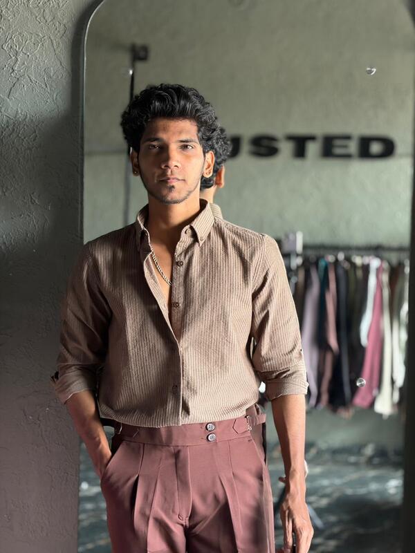 Caramel earth velvet shirt