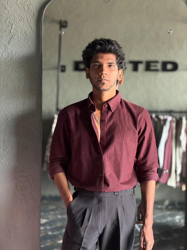 Royal wine velvet shirt